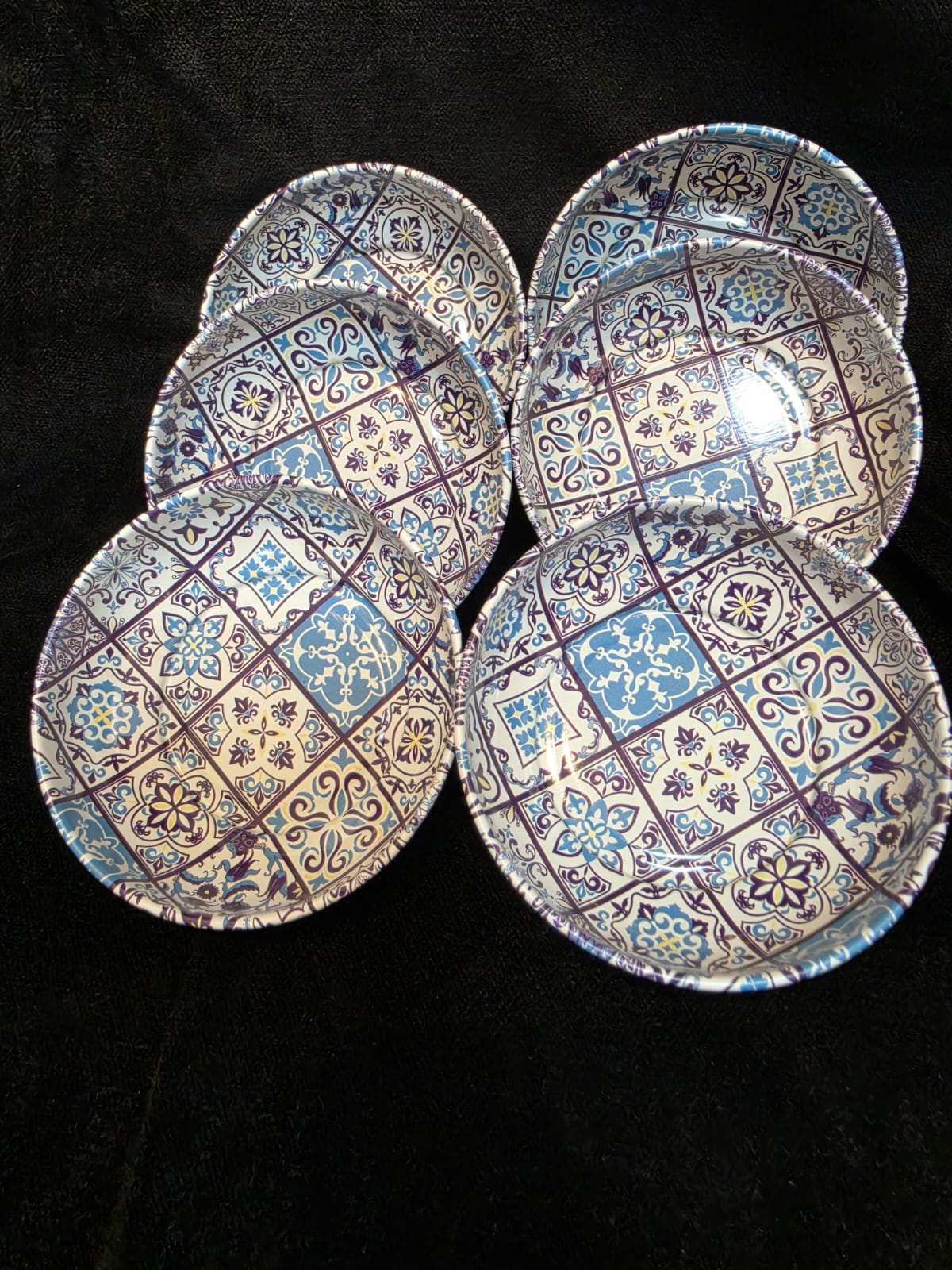 Otantik Desenli 6'lı Metal Çerez Kasesi Seti
